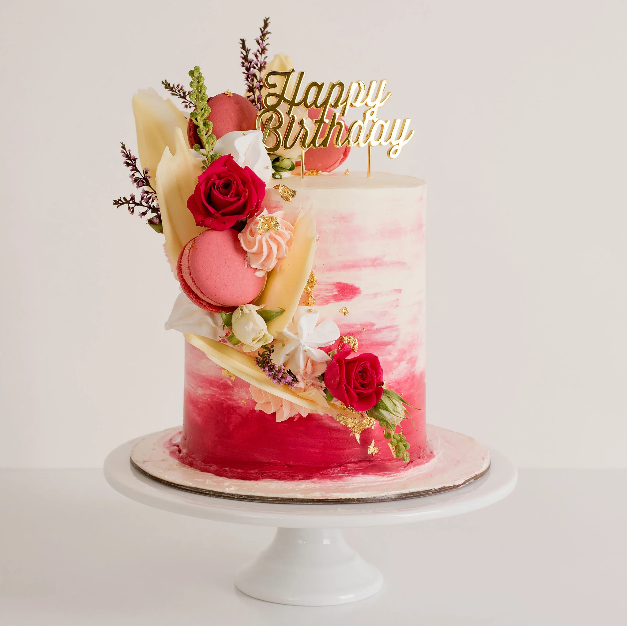 Happy Birthday cake topper - Gold - Image 3