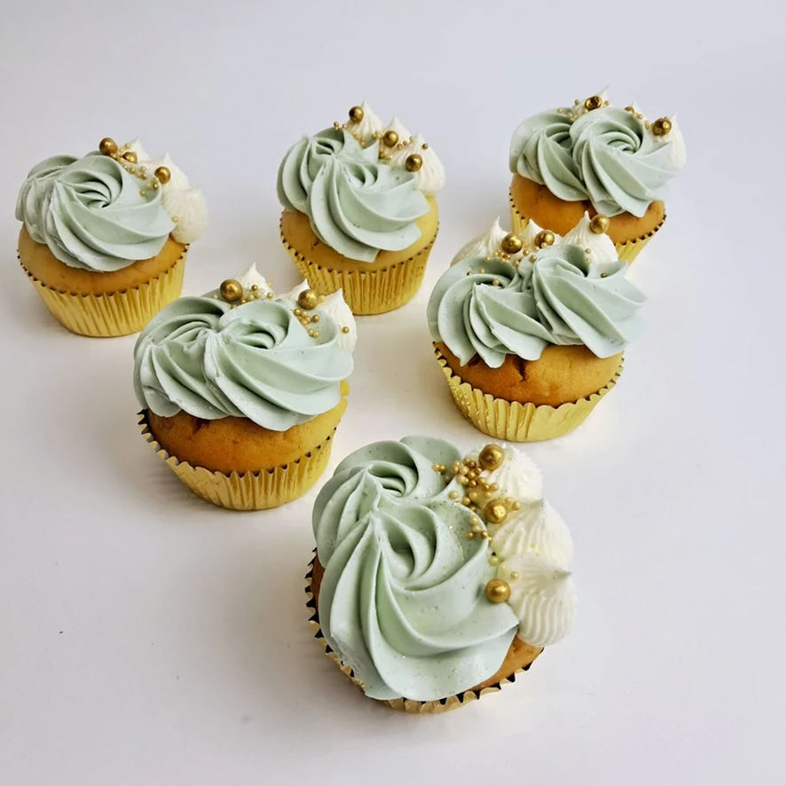 Sage & Gold Cupcakes